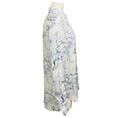 Load image into Gallery viewer, Khaite Cream / Blue Minta Graphic Print Button Front Satin Blouse