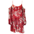 Load image into Gallery viewer, Magda Butrym Red Multi Floral Printed Cold Shoulder Silk Dress
