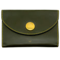 Load image into Gallery viewer, Celine Dark Green Leather Orb Clutch
