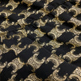 Load image into Gallery viewer, Celine Black / Gold Metallic Fall Winter Triompe Logo Tie Neck Silk Dress