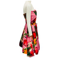 Load image into Gallery viewer, Oscar de la Renta Pink / Red Multi Bow Detail Floral Strapless Silk Cocktail Dress
