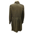 Load image into Gallery viewer, Celine Black / Gold Metallic Fall Winter Triompe Logo Tie Neck Silk Dress