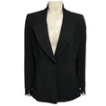 Load image into Gallery viewer, Yigal Azrouel Black Lace Trimmed Two Button Blazer
