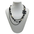 Load image into Gallery viewer, Chanel 2012 Strass CC Logo Pendant Black Beads and Pearls Multi Strand Chain Necklace