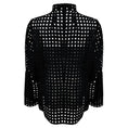 Load image into Gallery viewer, Akris Black Embroidered Wool Lattice Zip Front Jacket