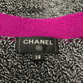 Load image into Gallery viewer, Chanel Grey / Black / Purple 2021 Sequined Metallic Knit CC Logo Button Cardigan Sweater