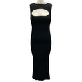Load image into Gallery viewer, Alexander McQueen Black 2024 Cut-out Detail Ribbed Knit Fitted Midi Dress