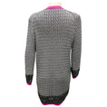 Load image into Gallery viewer, Chanel Grey / Black / Purple 2021 Sequined Metallic Knit CC Logo Button Cardigan Sweater