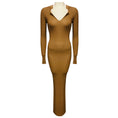 Load image into Gallery viewer, Toteme Light Brown Arezzo Ribbed Knit Midi Dress
