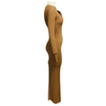 Load image into Gallery viewer, Toteme Light Brown Arezzo Ribbed Knit Midi Dress