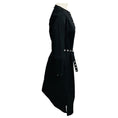 Load image into Gallery viewer, Tibi Black Long Sleeved Stretch Cotton Midi Dress with Belt