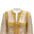 Load image into Gallery viewer, Chanel Gold Multi Tweed Trimmed Sequined Sheer Jacket