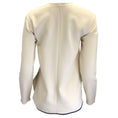 Load image into Gallery viewer, Victoria Beckham Ivory / Black Lambskin Leather Trimmed Crepe Top