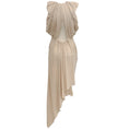 Load image into Gallery viewer, Iro Ecru / Gold Lame Linen Cloven Asymmetrical Hem Dress