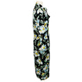 Load image into Gallery viewer, Tom Ford Black / Blue / Green Multi Floral Printed Tie Neck Silk Midi Dress