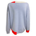 Load image into Gallery viewer, Barrie Periwinkle Blue Long Sleeved V-Neck Cashmere Knit Pullover Sweater with Poppy Red Trim
