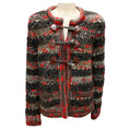 Load image into Gallery viewer, Chanel Grey / Red Multi Wool Knit Toggle Sweater