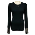 Load image into Gallery viewer, Barbara Bui Black / Silver Stud Embellished Wool Knit Crewneck Pullover Sweater