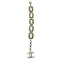 Load image into Gallery viewer, Chanel 2018 Light Gold CC Logo Pendant Charm Strass Embellished Bracelet