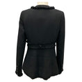 Load image into Gallery viewer, Chanel Black 2008 Fringed CC Logo Button Wool Tweed Peplum Hem Jacket