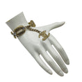 Load image into Gallery viewer, Chanel 2018 Light Gold CC Logo Pendant Charm Strass Embellished Bracelet