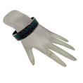 Load image into Gallery viewer, Hermes Blue / Red Multi Geometric Pattern Print Enamel Bangle Bracelet