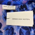 Load image into Gallery viewer, Dries van Noten Blue Tie-Neck Ruffled Watercolor Floral Contera Blouse