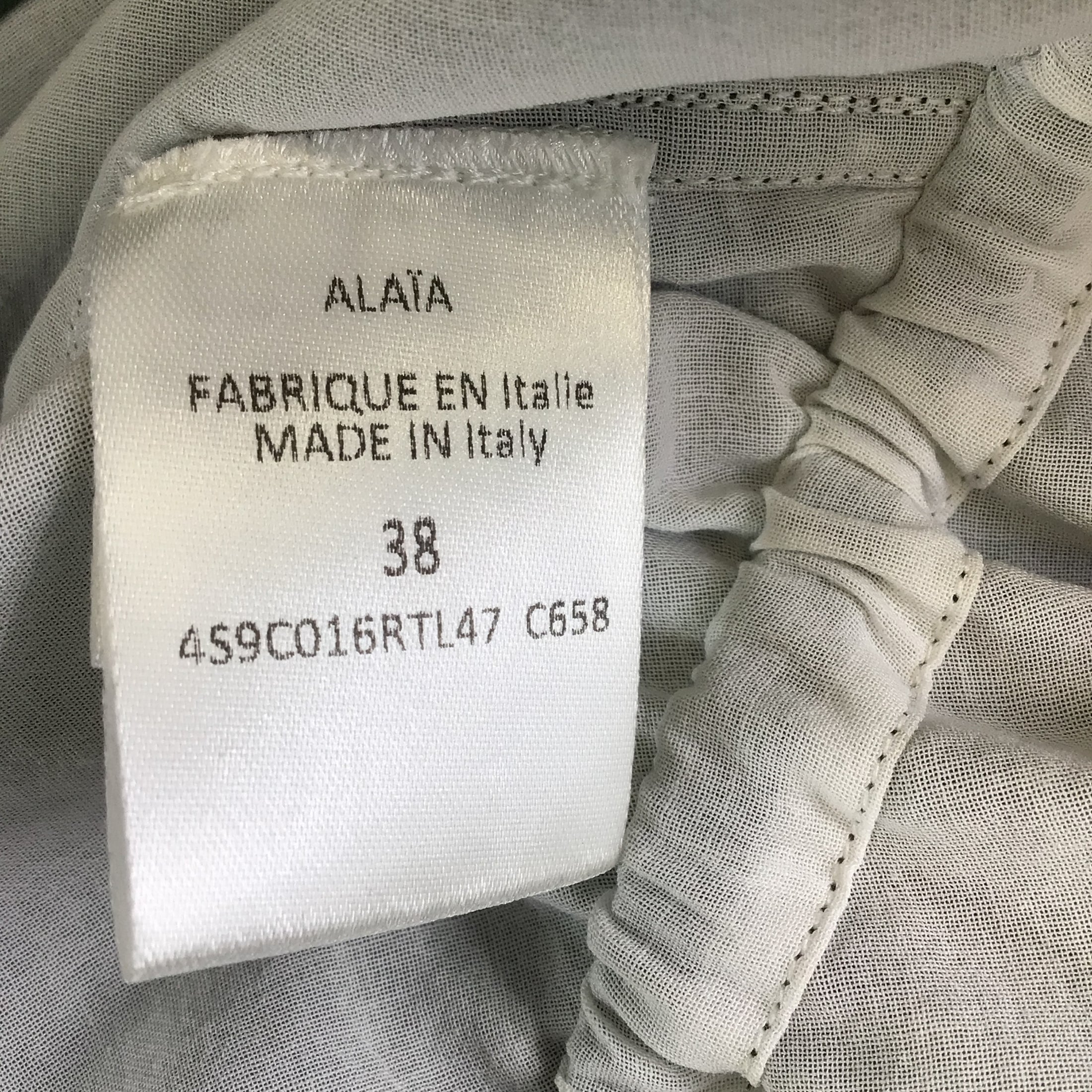 Alaia Green / White Laser Cut Sleeveless Cotton Top