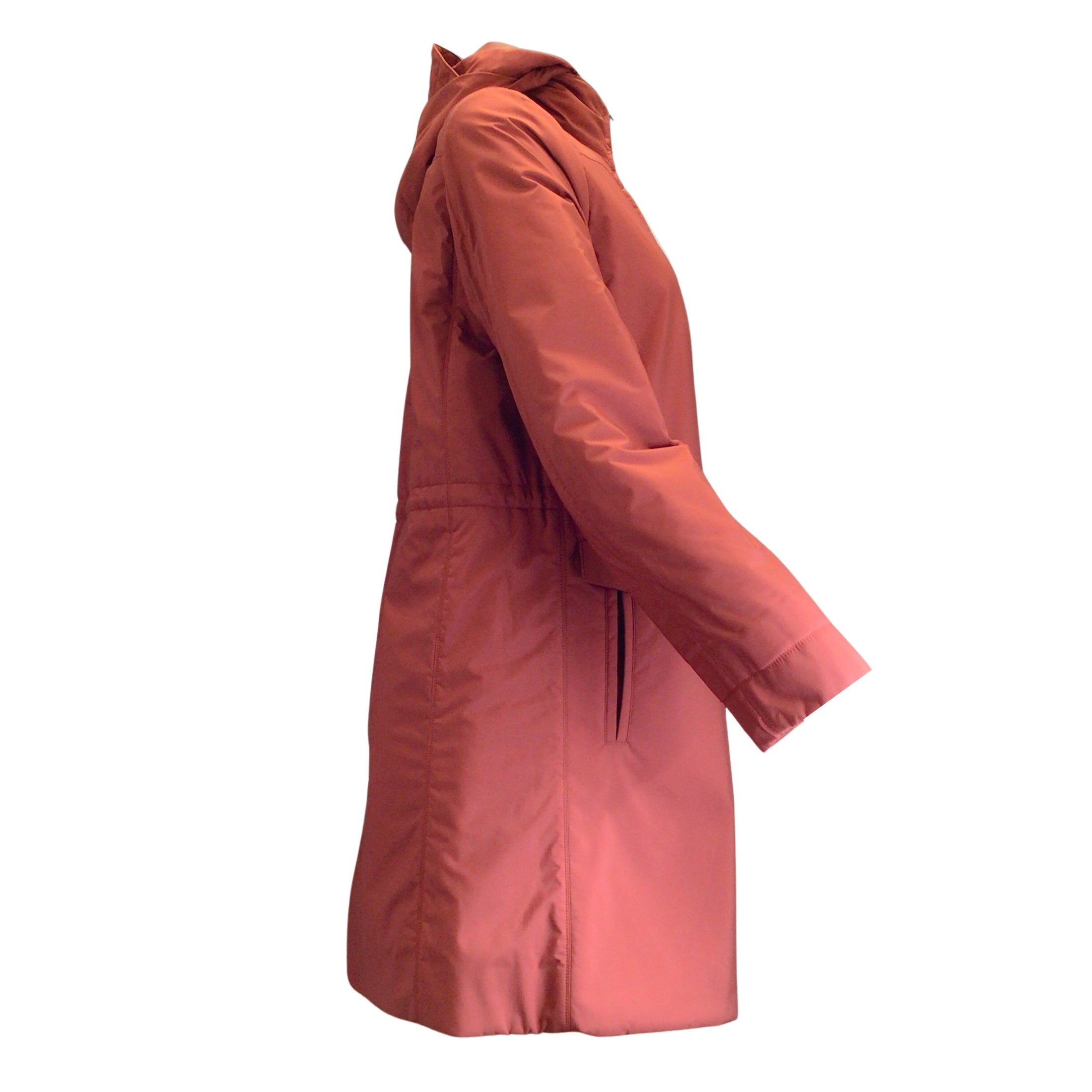 Loro Piana Burnt Red Reversible Lambskin Leather and Micro Coat