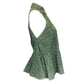 Load image into Gallery viewer, Alaia Green / White Laser Cut Sleeveless Cotton Top
