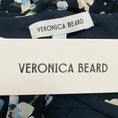 Load image into Gallery viewer, Veronica Beard Navy Multi Brock Ruched Floral Print Silk Crepe de Chine Midi Dress