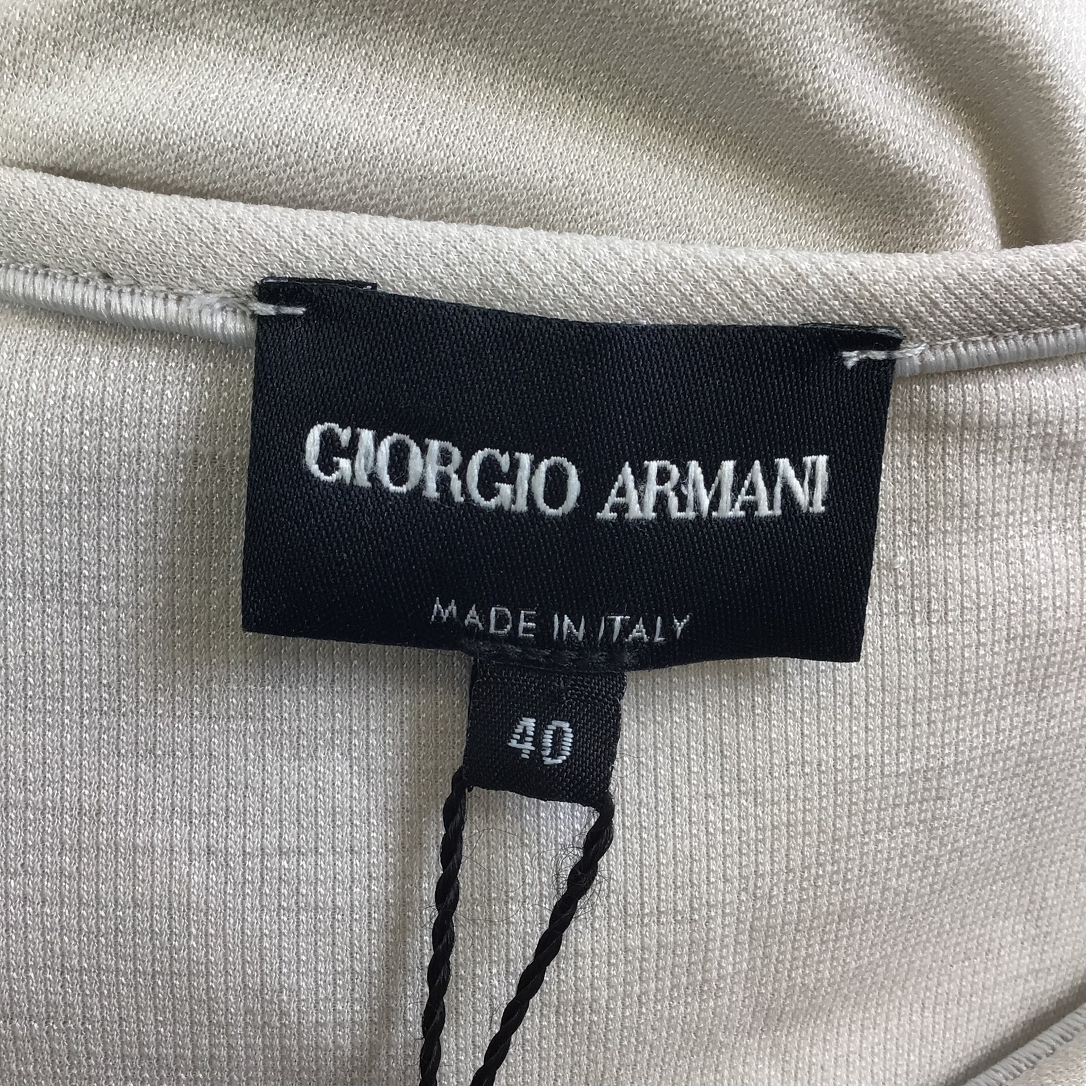Giorgio Armani Ecru Long Sleeved Wool and Silk Top