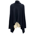 Load image into Gallery viewer, Autumn Cashmere Navy Hybrid Rib Cape Sweater