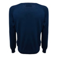 Load image into Gallery viewer, Erdem Navy Blue Multi Merino Wool and Cashmere Knit Cardigan Sweater with Silk Chiffon Scarf Print