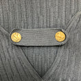 Load image into Gallery viewer, Chanel Navy Blue Button Detail Long Sleeved Ribbed Knit Top