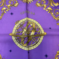 Load image into Gallery viewer, Hermes Purple / Gold Multi Cosmos Print Square Silk Twill Scarf