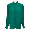 Load image into Gallery viewer, Gucci Emerald Green Check GG Silk Crepe Jacquard Shirt