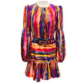 Load image into Gallery viewer, Rebecca Vallance Pink / Blue Multi Striped Linen Midi Dress with Belt