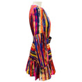Load image into Gallery viewer, Rebecca Vallance Pink / Blue Multi Striped Linen Midi Dress with Belt