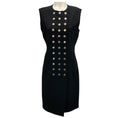 Load image into Gallery viewer, Balenciaga Black / Silver / Gold Button Detail Sleeveless Cocktail Dress