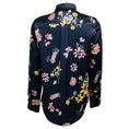 Load image into Gallery viewer, Gabriela Hearst Navy Blue Multi Floral Printed Silk Blouse
