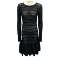 Load image into Gallery viewer, Valentino Black Bow Detail Long Sleeved Sheer Knit Dress