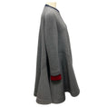 Load image into Gallery viewer, Christian Dior Charcoal Grey / Navy / Burgundy Zip Front Wool Swing Coat