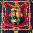Load image into Gallery viewer, Hermes Dark Navy Blue / Red / Gold Multi Bride de Cour Square Silk Twill Scarf