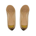 Load image into Gallery viewer, Salvatore Ferragamo Beige / Gold Buckle Leather Ballet Flats with Grosgrain Bow