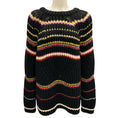 Load image into Gallery viewer, Ermanno Scervino Black Multi Striped Chunky Wool Knit Sweater