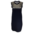 Load image into Gallery viewer, Piece d'Anarchive Black Sleeveless Grid-Pattern Knit Sheath Dress