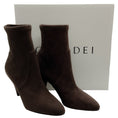 Load image into Gallery viewer, Casadei Brown Stretch Suede Sock Booties