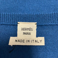 Load image into Gallery viewer, Hermes Blue Long Sleeved V-Neck Cashmere and Silk Knit Sweater