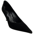 Load image into Gallery viewer, Casadei Black Suede Scalloped Edge Pumps with Silver Blade Heel